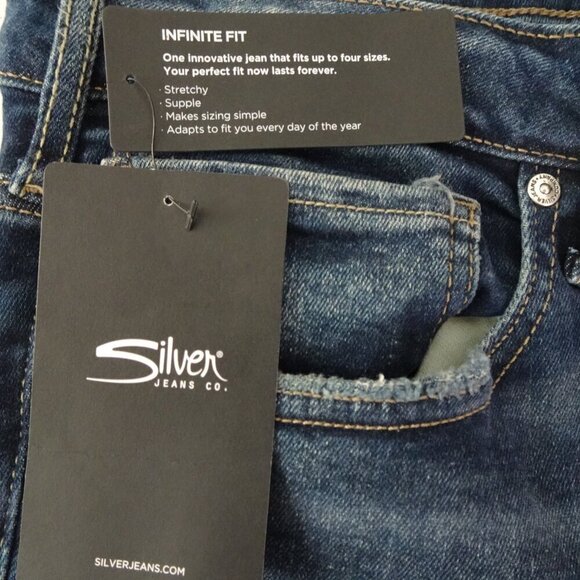 Silver Jeans Infinite Fit Boot Cut Women's Plus Size 3X Blue Denim Stretch - Picture 8 of 11